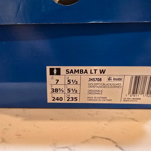 [JH5708] Womens Adidas Samba LT Long Tongue 'Gold Metallic Black Gum' SIZE 7 NEW - Picture 10 of 16